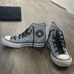 Converse Kids High-Top Sneakers - Black and Silver